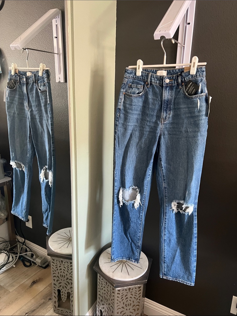 PacSun Womens Distressed Blue Boyfriend Jeans
